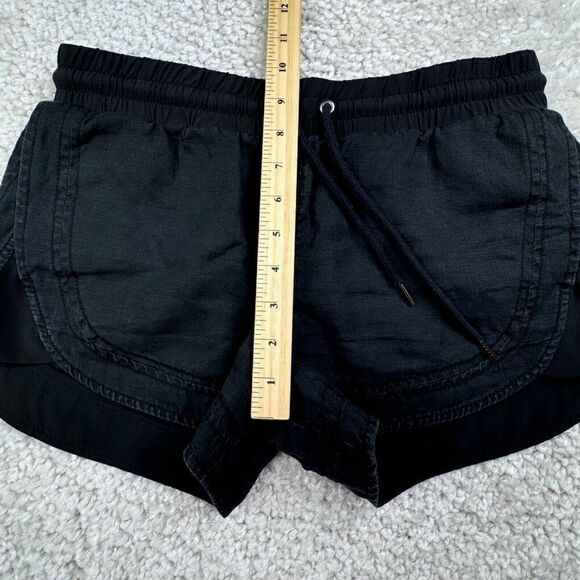 Athleta Beachside Bali Linen Shorts Black - Picture 7 of 9